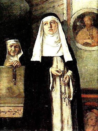 jenny nystrom nunnor i kyrkan oil painting image